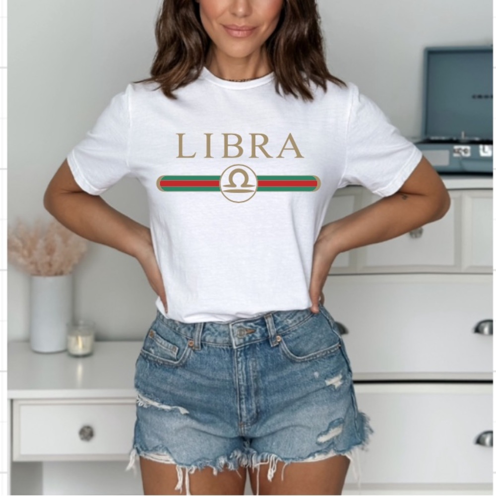 Libra Zodiac White Tee